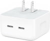 Adaptateur secteur à charge rapide double USB-C PD 3.0 35 W, chargeur mural et câble USB-C + câble Lightning (1 m) Adaptateur secteur à charge rapide double USB-C PD 3.0 35 W, chargeur mural et câble USB-C + câble Lightning (1 m)