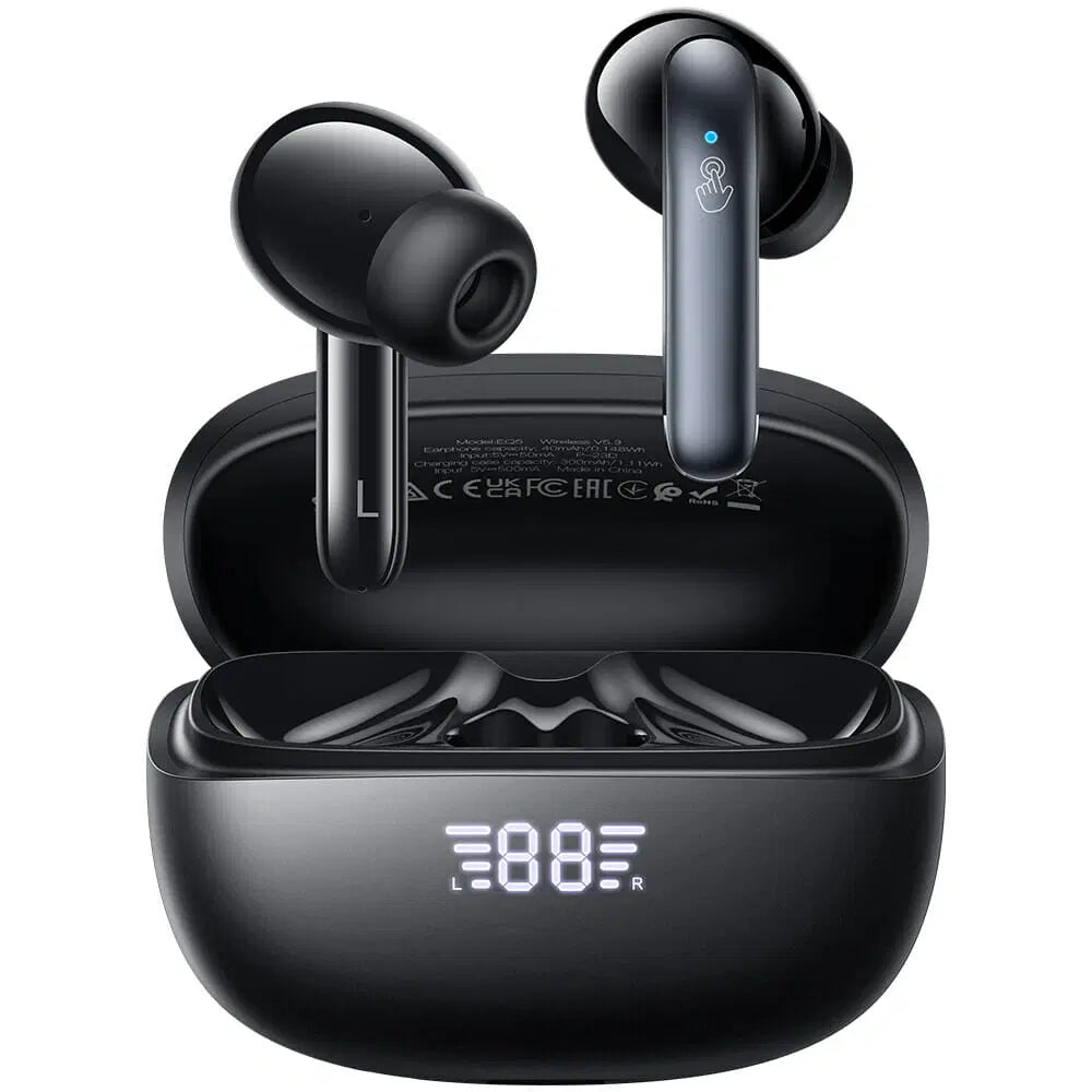 Écouteurs intra-auriculaires stéréo sans fil TWS, casques Bluetooth et double micro avec étui de chargement