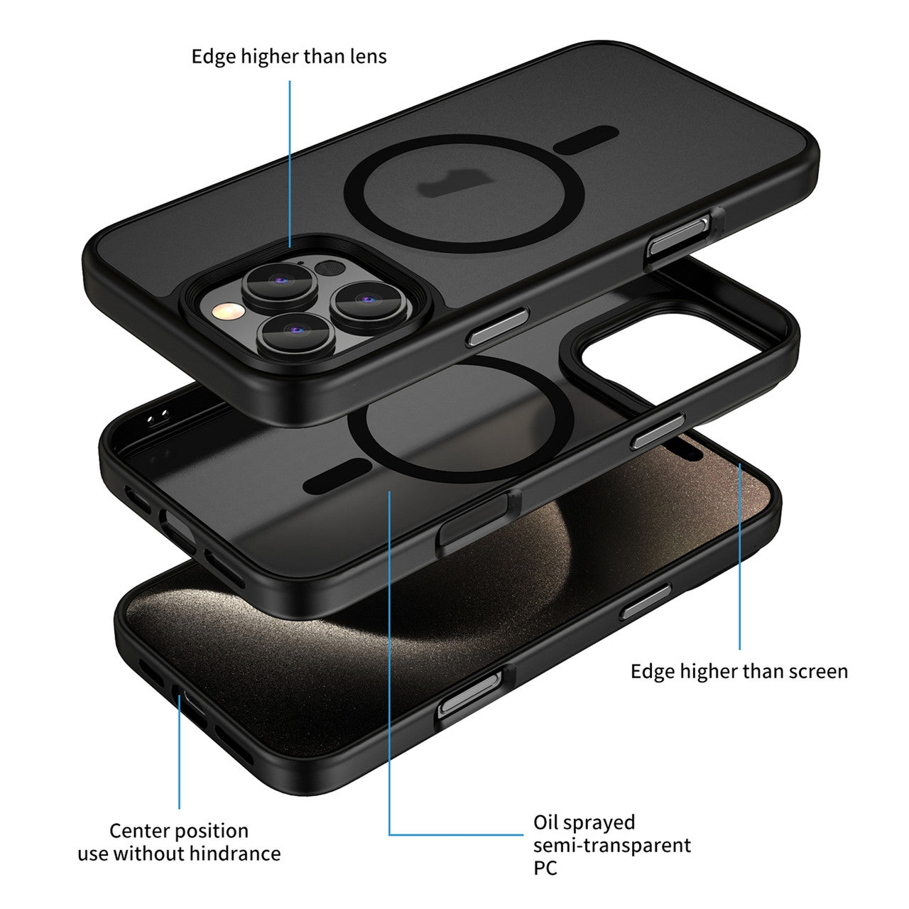 Coque hybride magnétique mate MagSafe pour iPhone 12 / 12 Pro