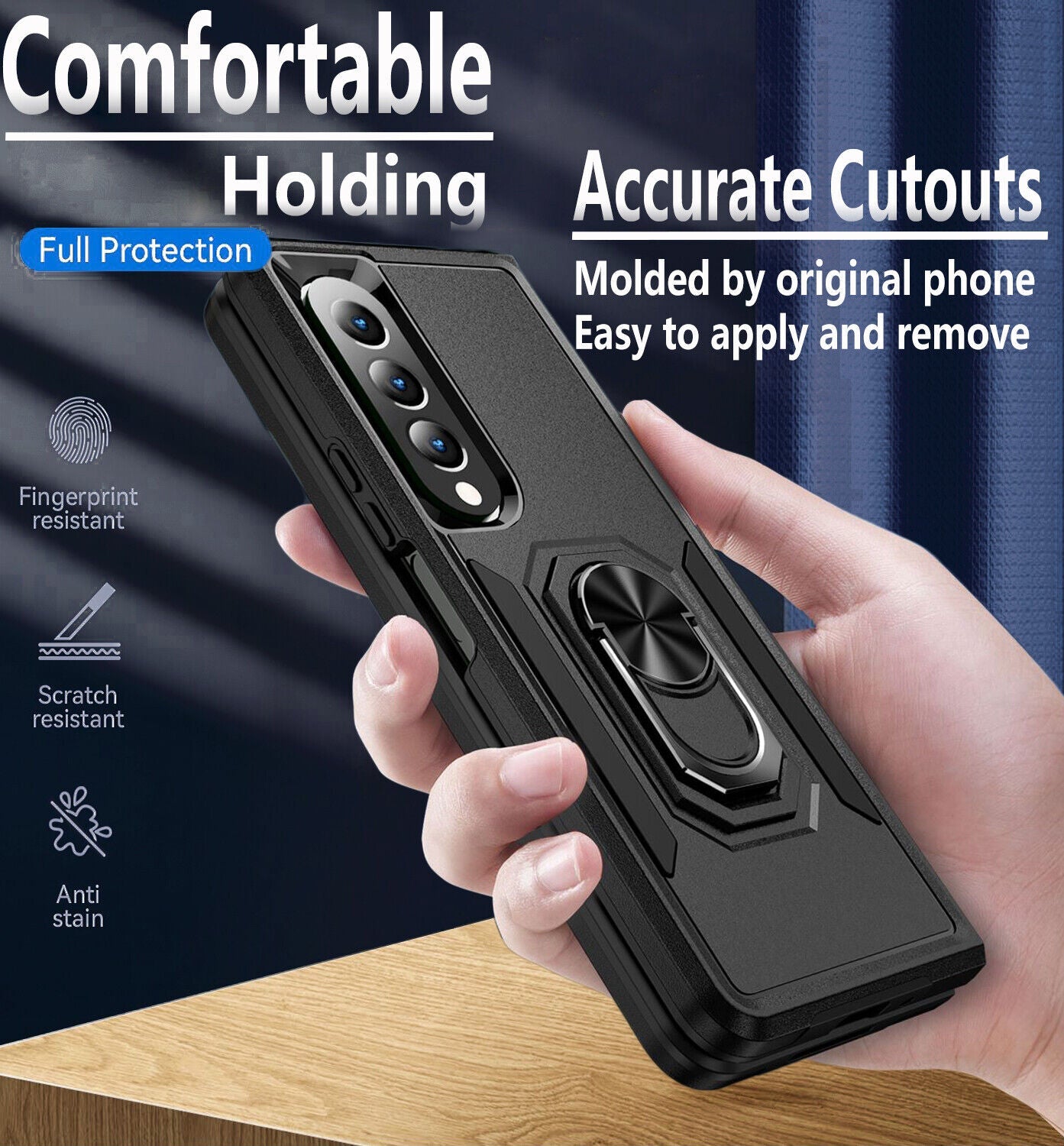Coque robuste avec anneau pour Samsung Galaxy Z Fold 6 5G