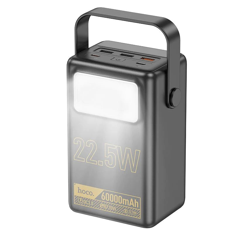 (60000mAh) PD 65W USB-C LED lampe de poche forte batterie chargeur batterie externe portable