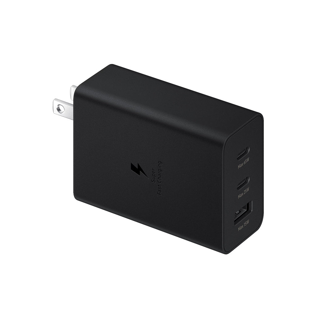 Adaptateur secteur mural à charge ultra rapide (65 W) avec 2 ports USB-C et USB-A et câble USB-C de 1 m