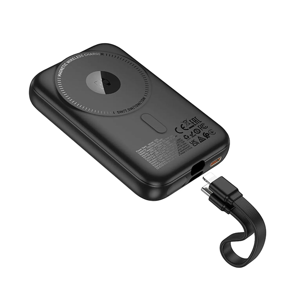 Chargeur magnétique sans fil (10 000 mAh), batterie externe portable MagSafe avec câble USB-C/Lightning