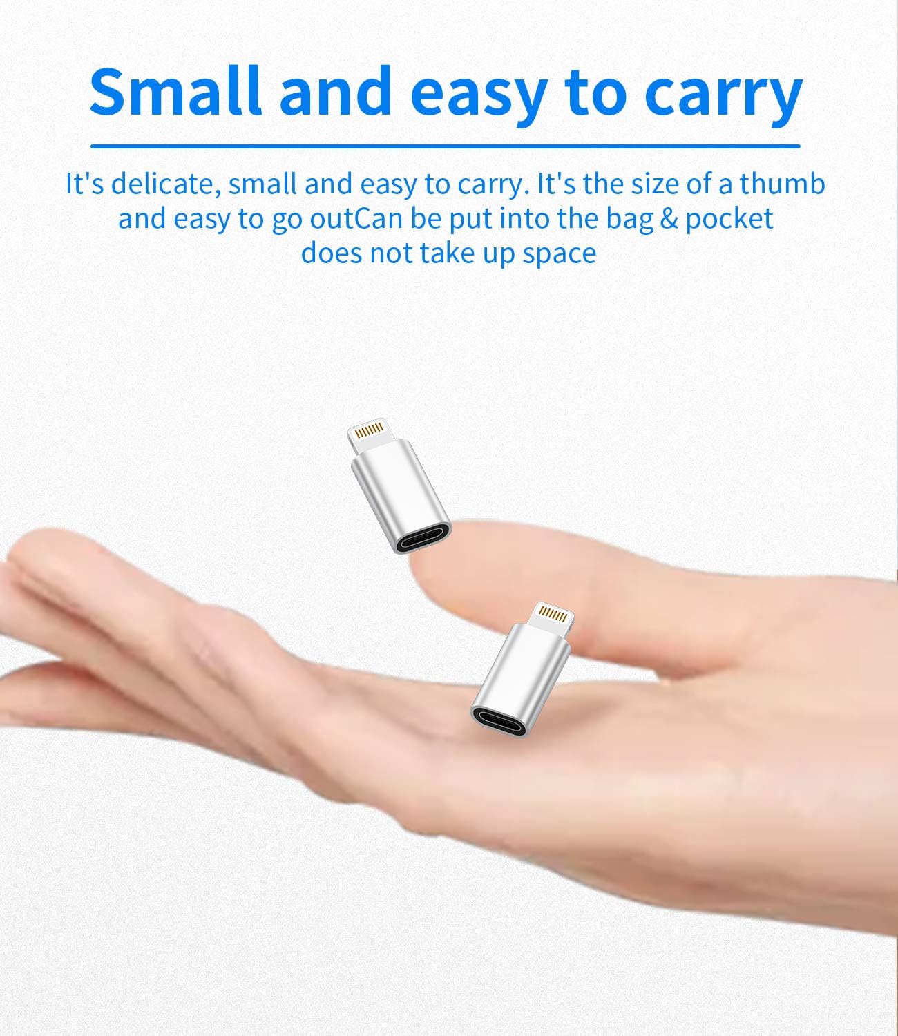 (Paquet de 2) connecteur adaptateur USB-C femelle vers Lightning mâle