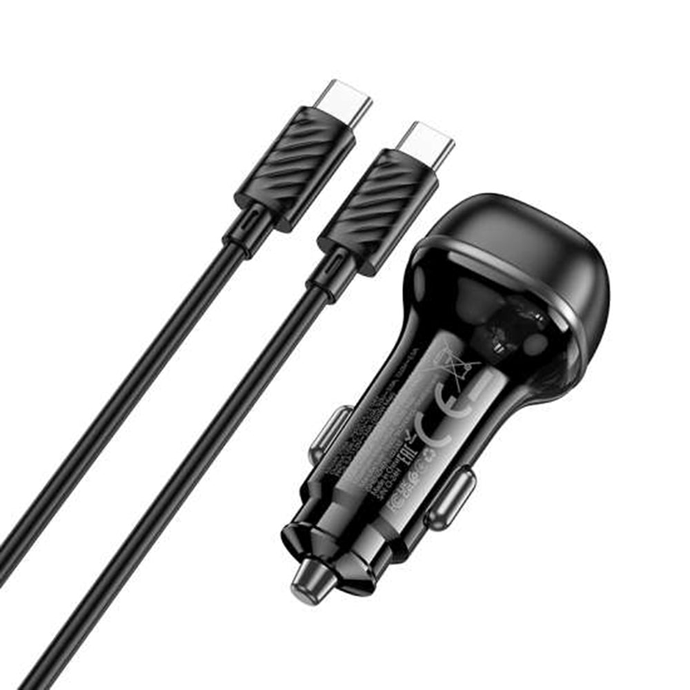 Chargeur de voiture rapide (48 W) avec deux ports USB et câble USB-C/Lightning