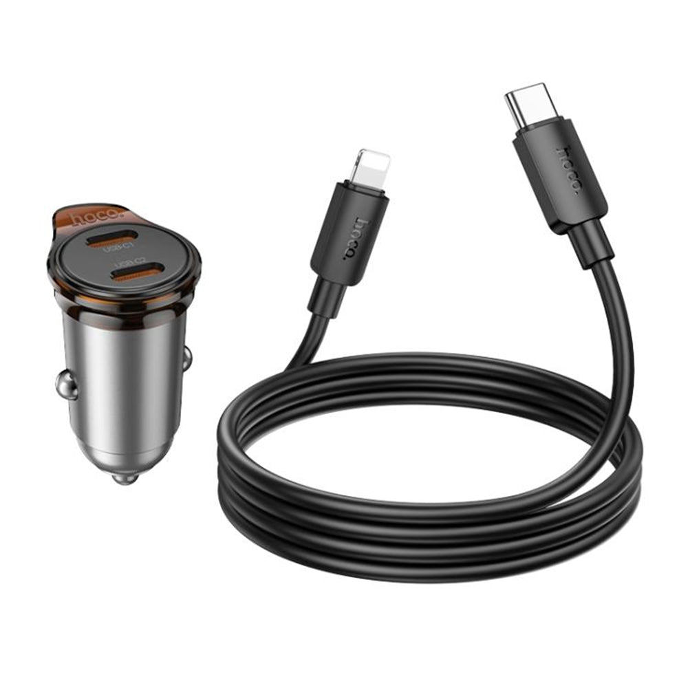 (45 W) Adaptateur de chargeur de voiture à charge rapide à deux ports USB-C Transmetteur radio FM Bluetooth