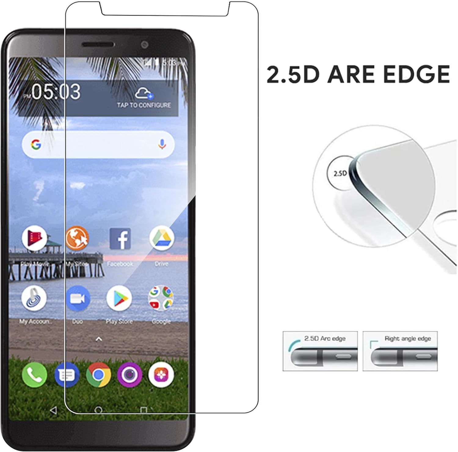 (Paquet de 2) Protecteur d'écran en verre trempé pour TCL 502 (4G)
