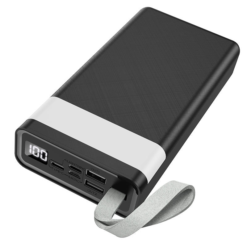 (30 000 mAh) Chargeur de batterie Lightning Micro USB USB-C Banque d'alimentation portable avec lampe