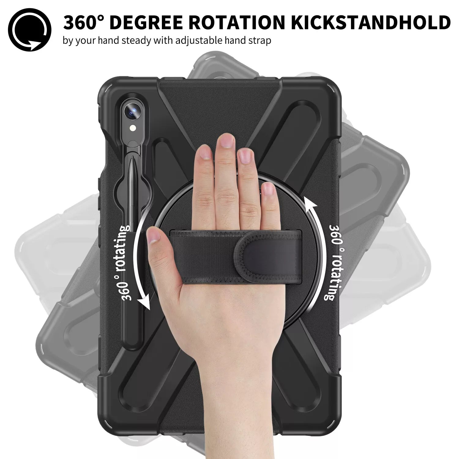 Étui robuste Defender avec béquille et dragonne pour tablette Samsung Tab S10 FE+ Plus 13,1