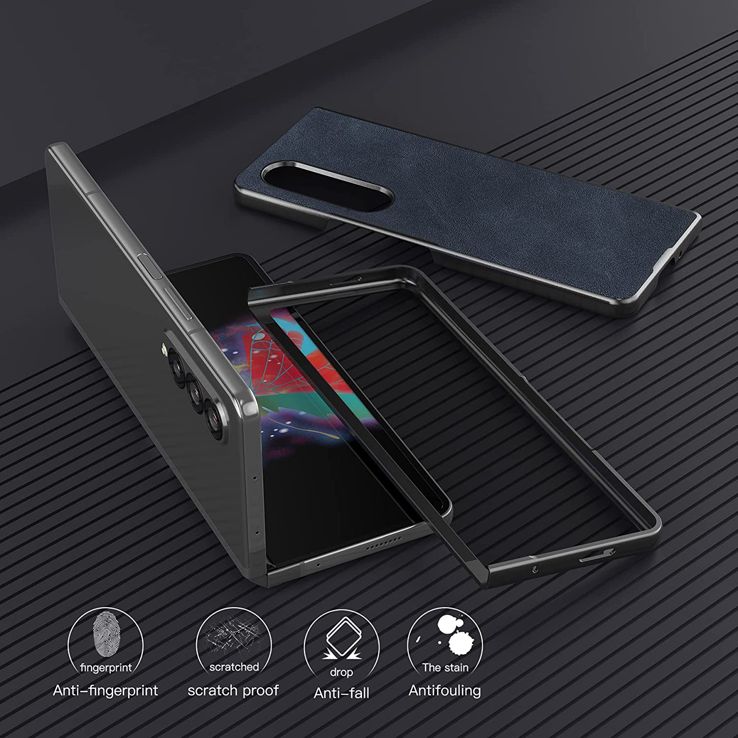 Étui en cuir pour Samsung Galaxy Z Fold 3 5G