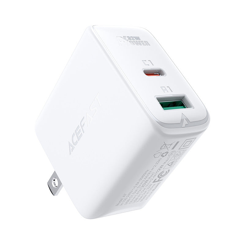 Adaptateur secteur pour chargeur rapide, prise USB-A USB-C, double ports 32 W