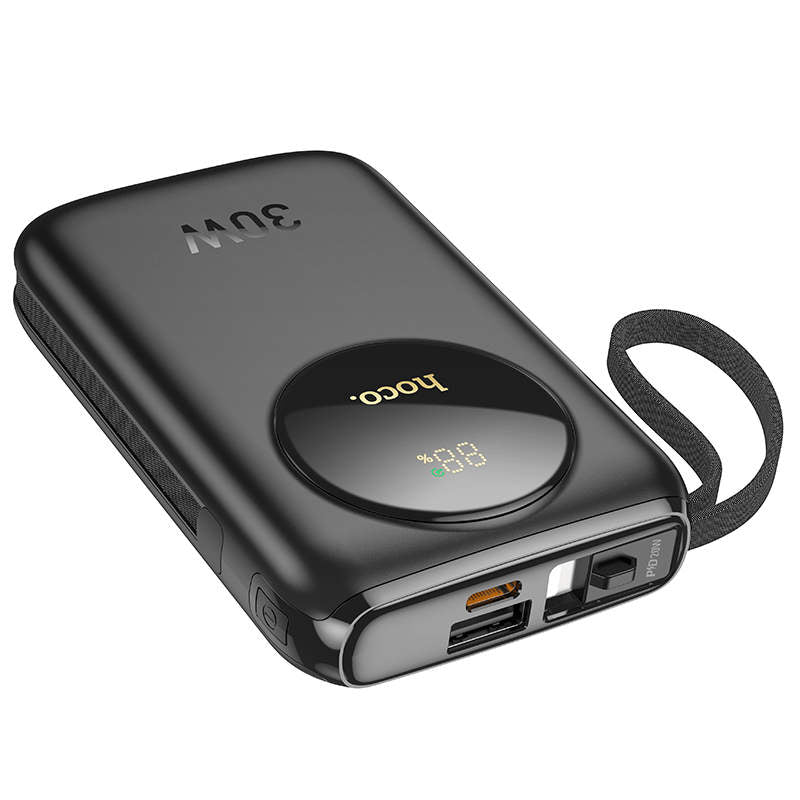(10 000 mAh) Chargeur de batterie externe USB-C Banque d'alimentation portable avec câbles micro USB Lightning USB-C