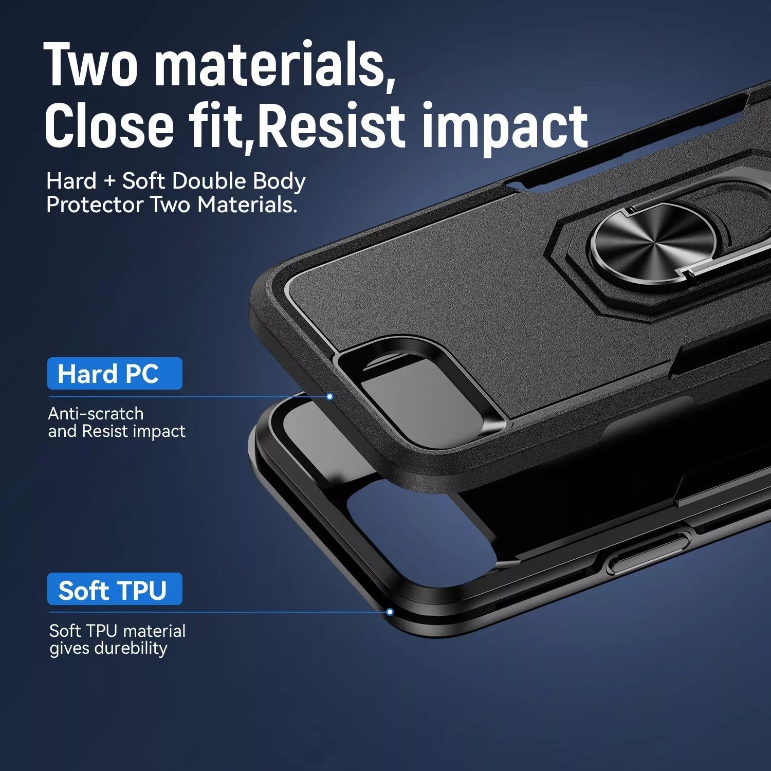 Coque robuste avec anneau pour iPhone 16e