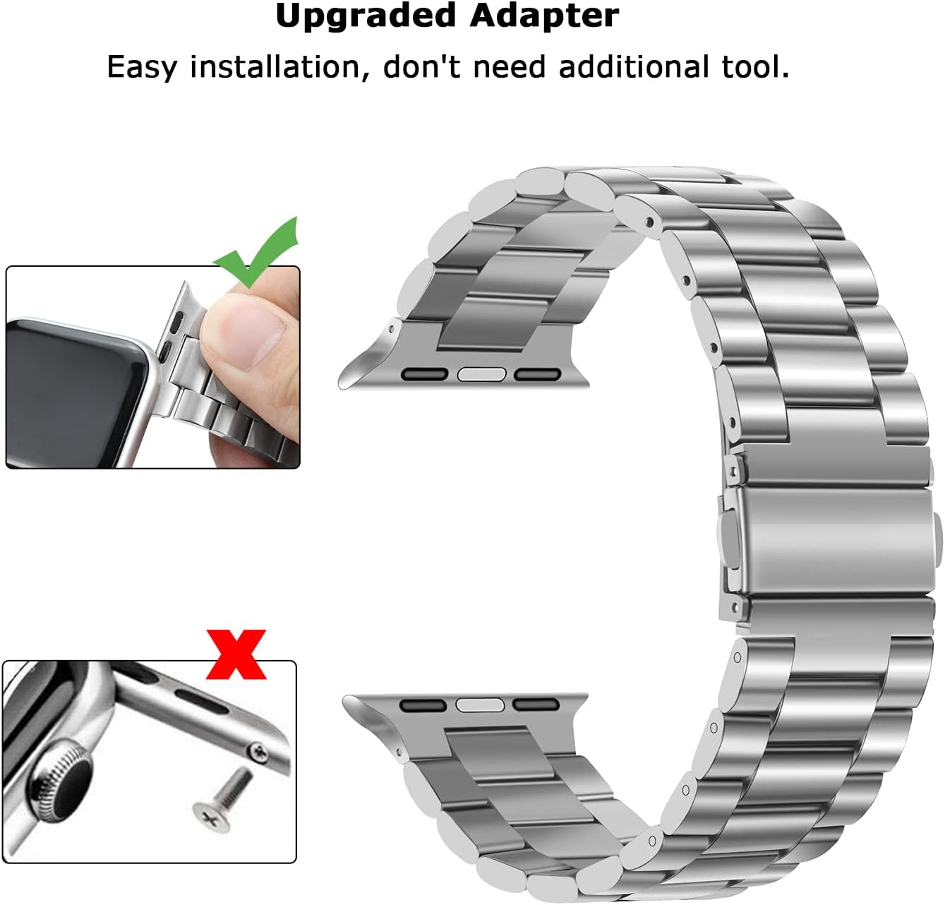 Bracelet de rechange en acier inoxydable pour Apple Watch iWatch