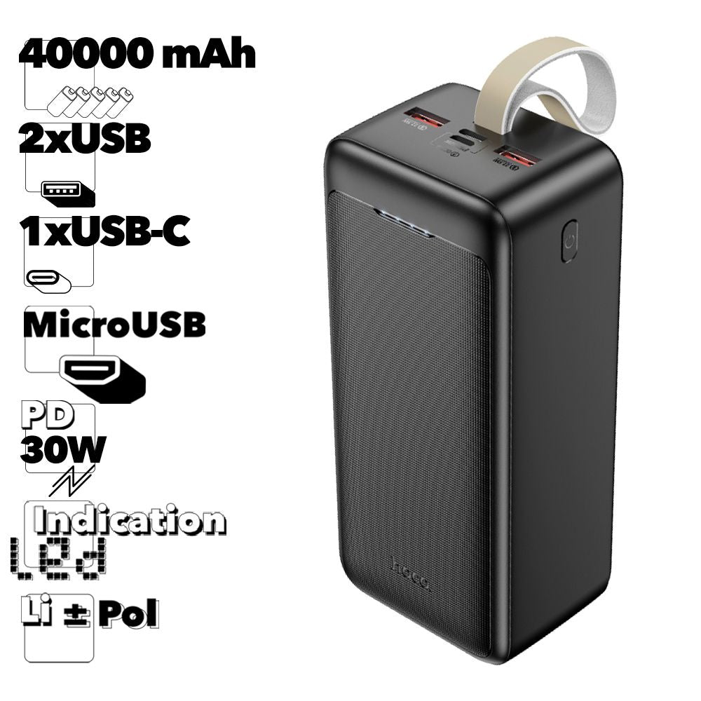(40000mAh) Banque d'alimentation portable avec chargeur de batterie PD 30W QC3.0