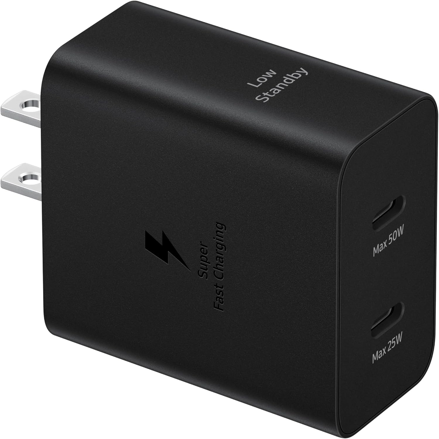 Adaptateur secteur mural à charge rapide (50 W) avec 2 ports USB-C et câble USB-C de 1 m