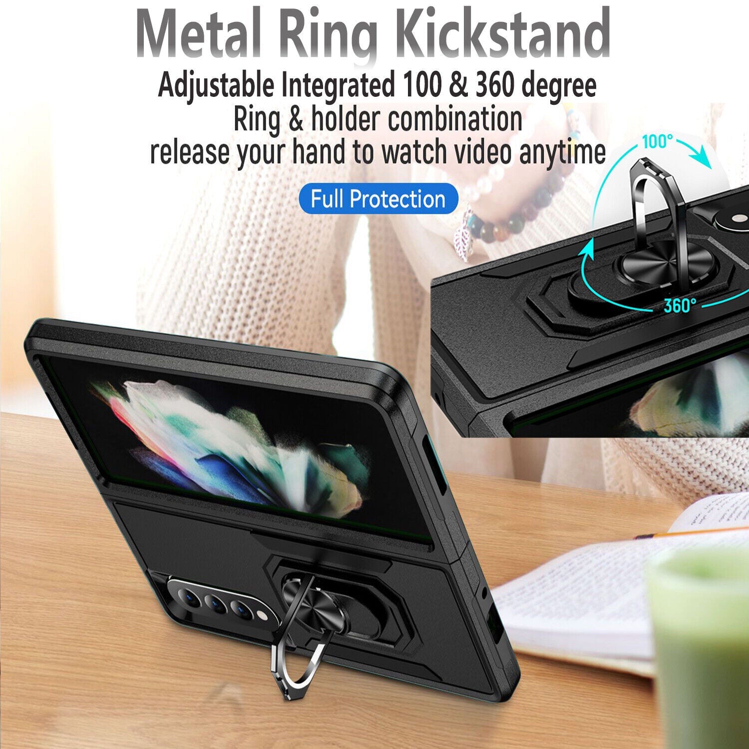 Coque robuste avec anneau pour Samsung Galaxy Z Fold 6 5G