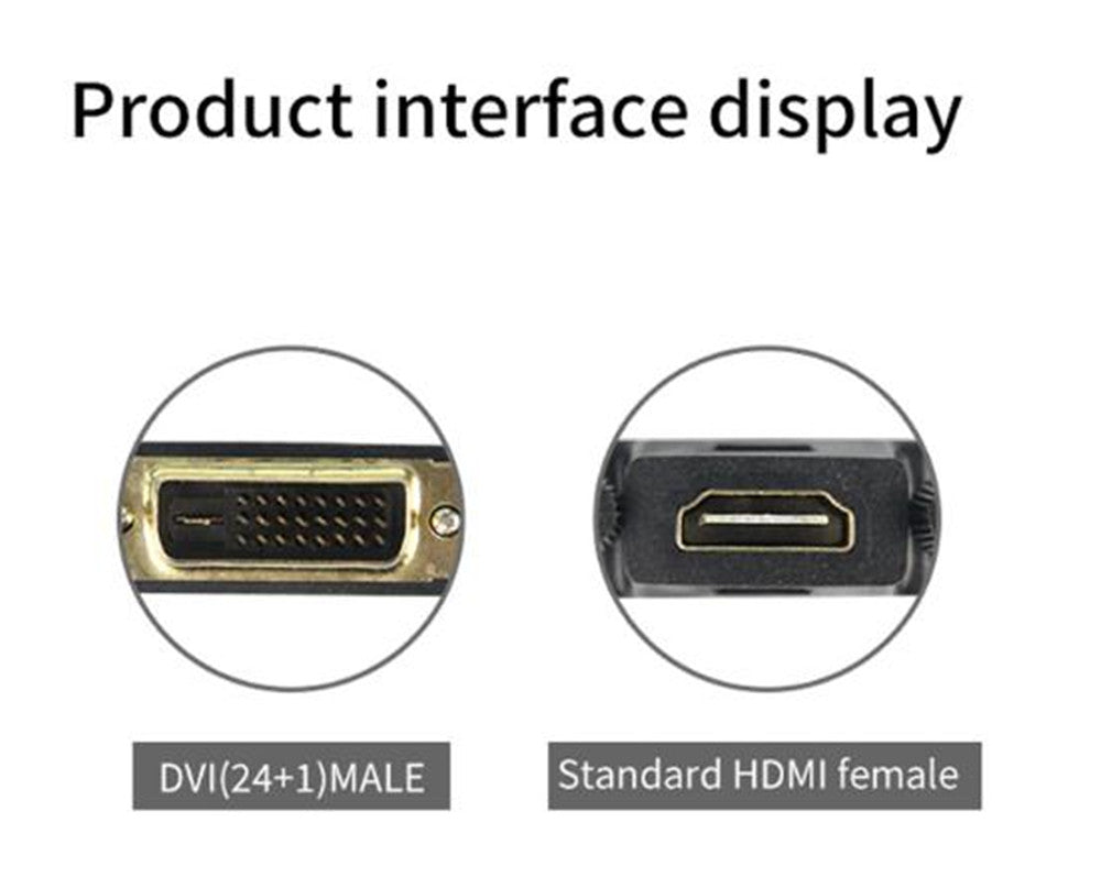 Convertisseur adaptateur DVI-D mâle vers HDMI femelle