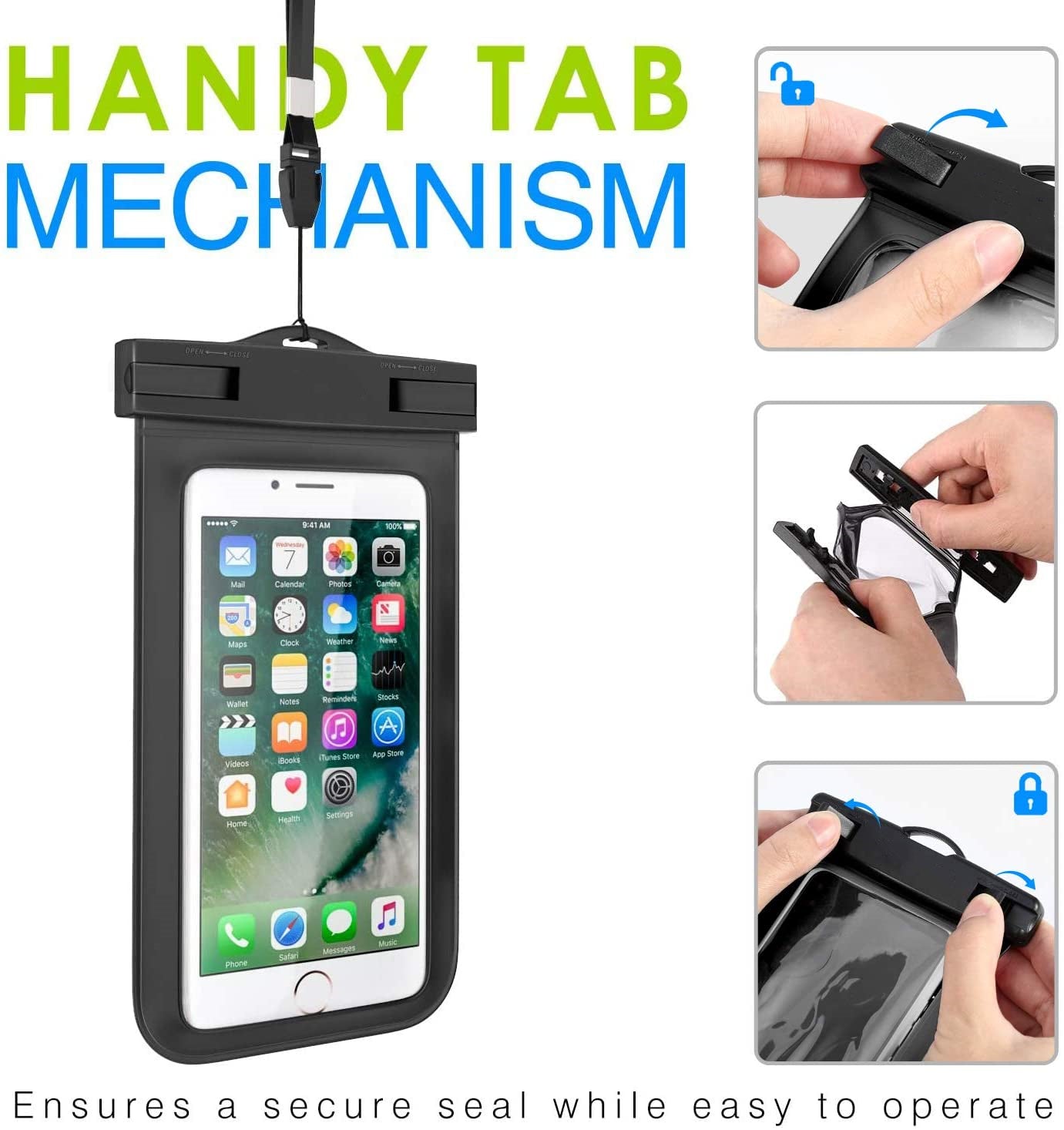 Housse de protection étanche pour sac sec de natation sous-marine pour téléphone de 4,7 à 6,5 pouces