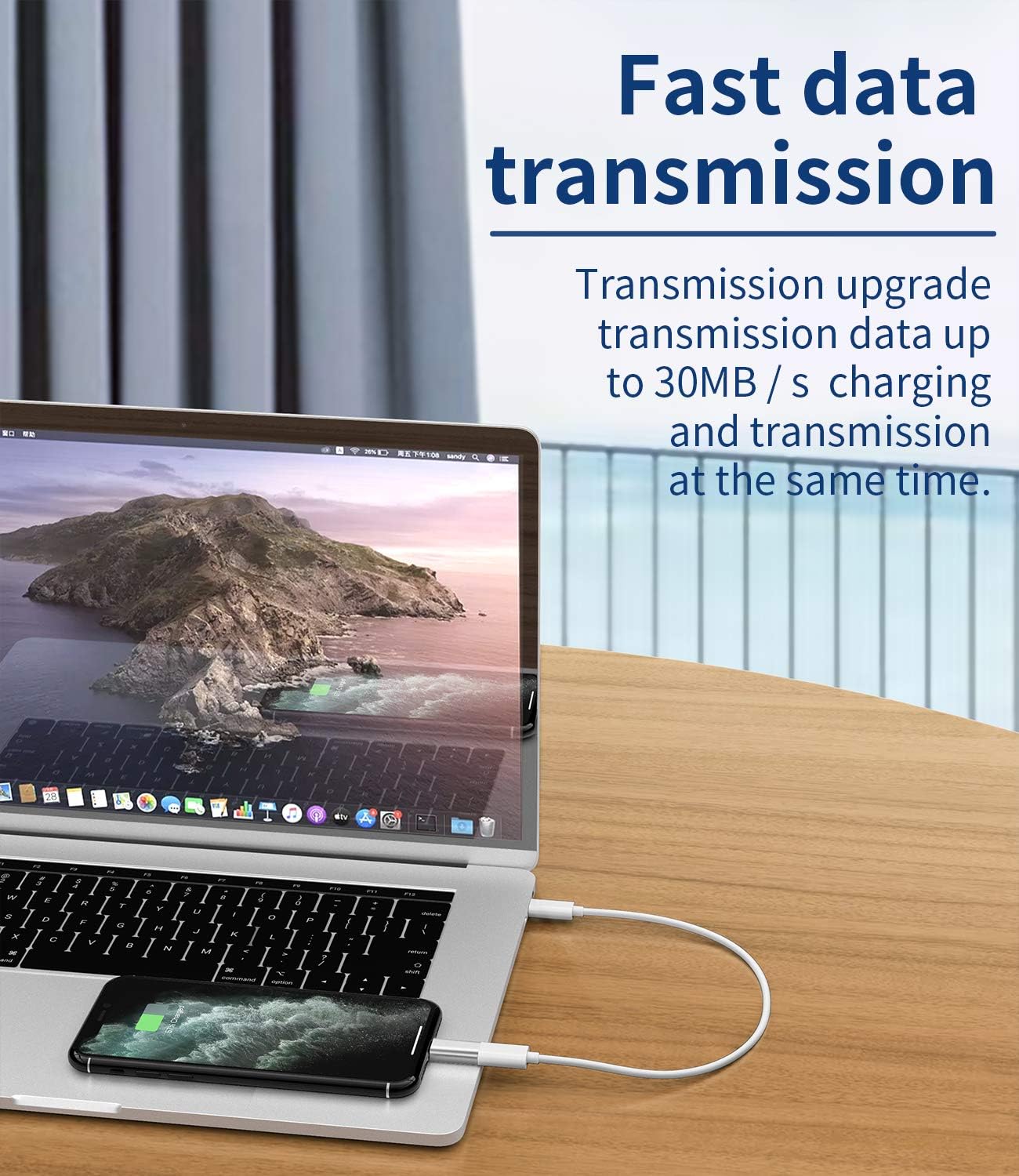 (Paquet de 2) connecteur adaptateur USB-C femelle vers Lightning mâle