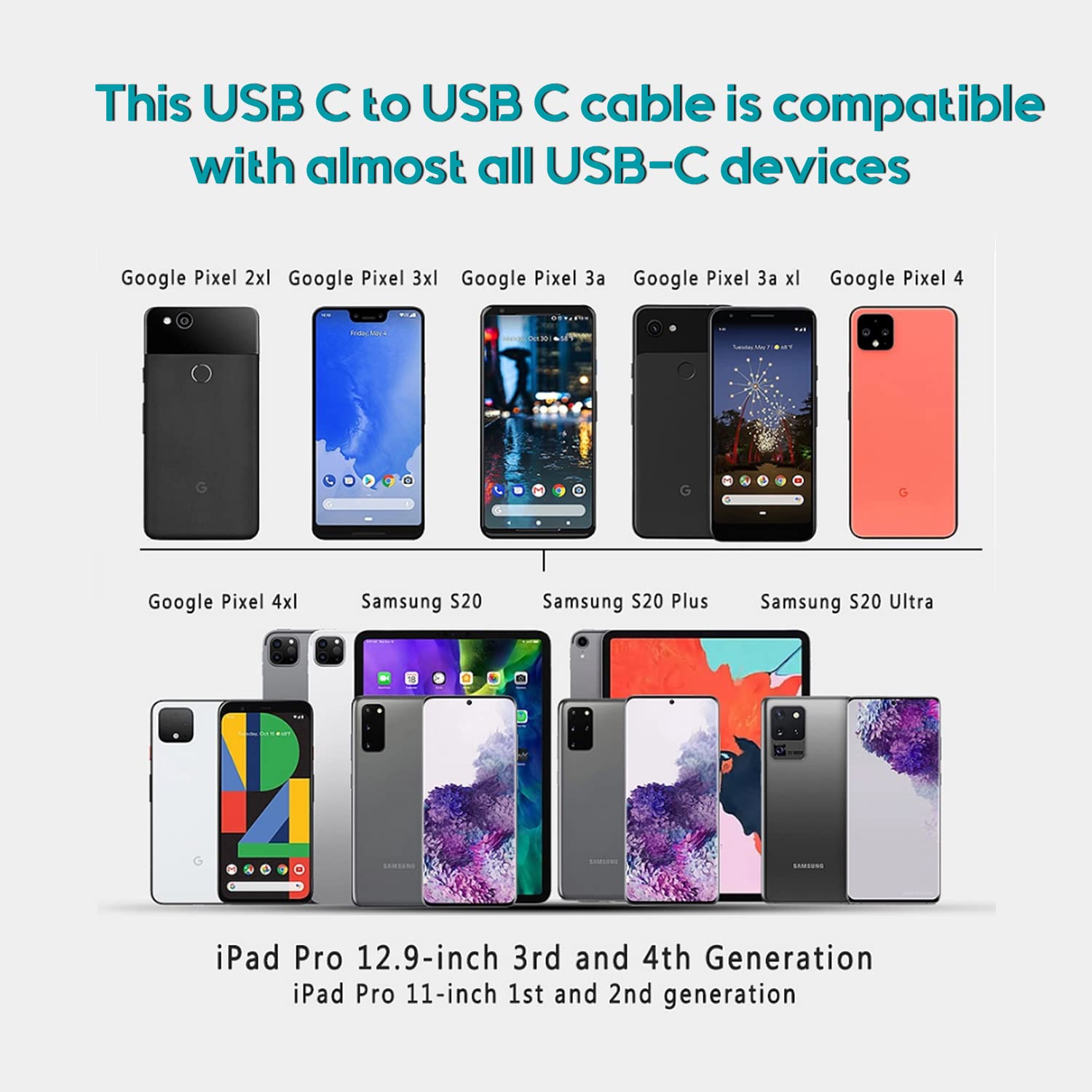Câble de données de chargement USB-C vers USB-C