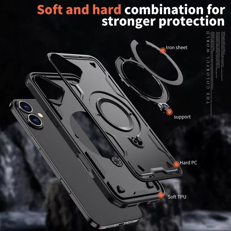 Shockproof Magsafe Kickstand Ring Case for iPhone 17