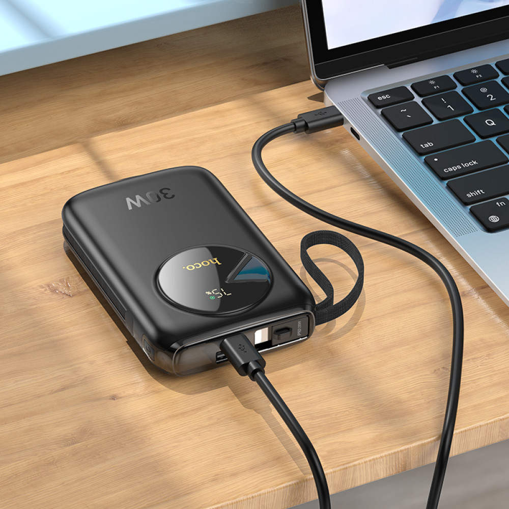 (10 000 mAh) Chargeur de batterie externe USB-C Banque d'alimentation portable avec câbles micro USB Lightning USB-C