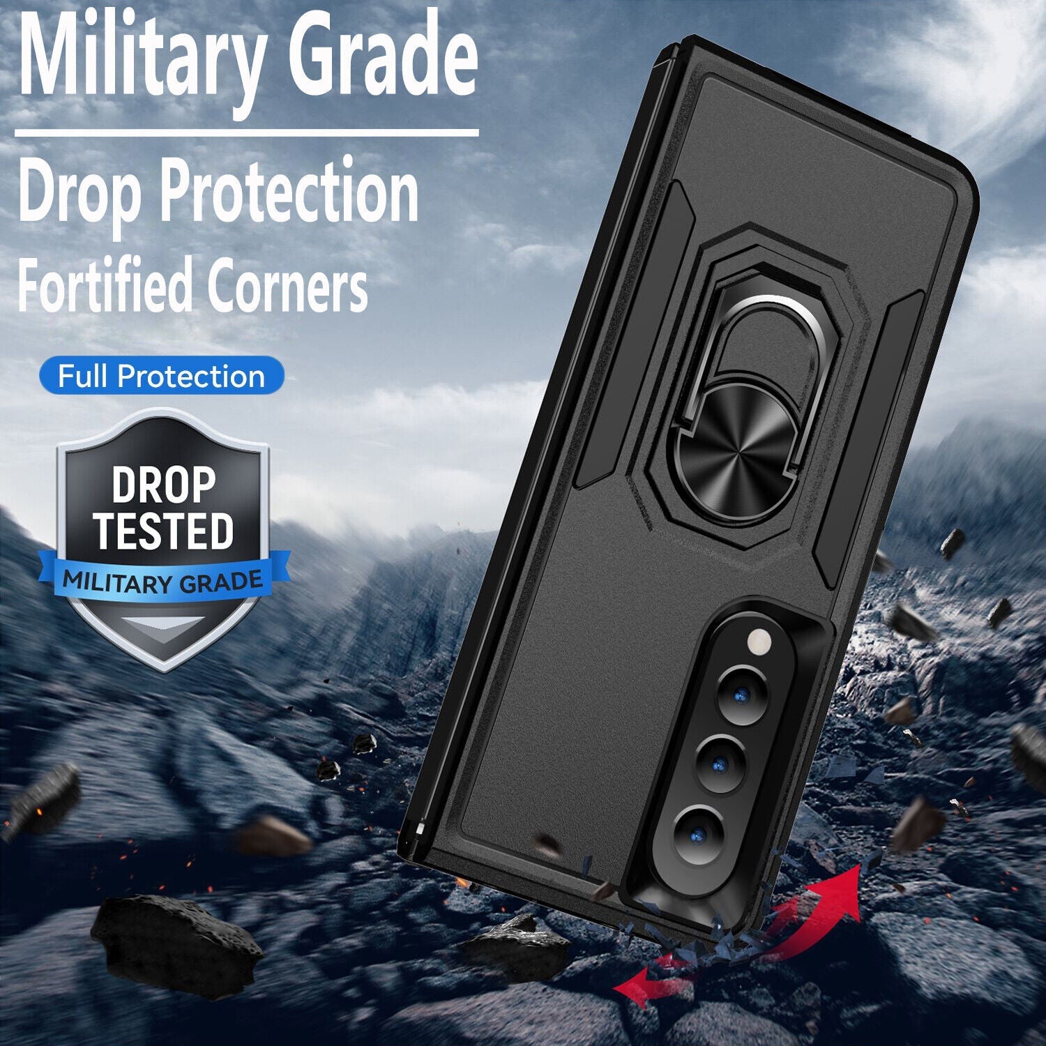 Coque robuste avec anneau pour Samsung Galaxy Z Fold 6 5G