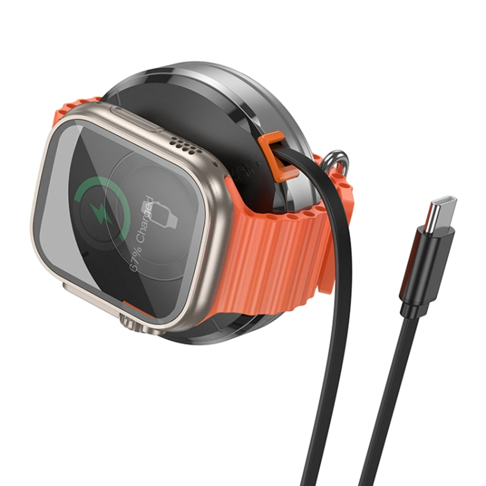Chargeur magnétique sans fil 2 en 1 avec câble rétractable pour Apple iPhone Watch