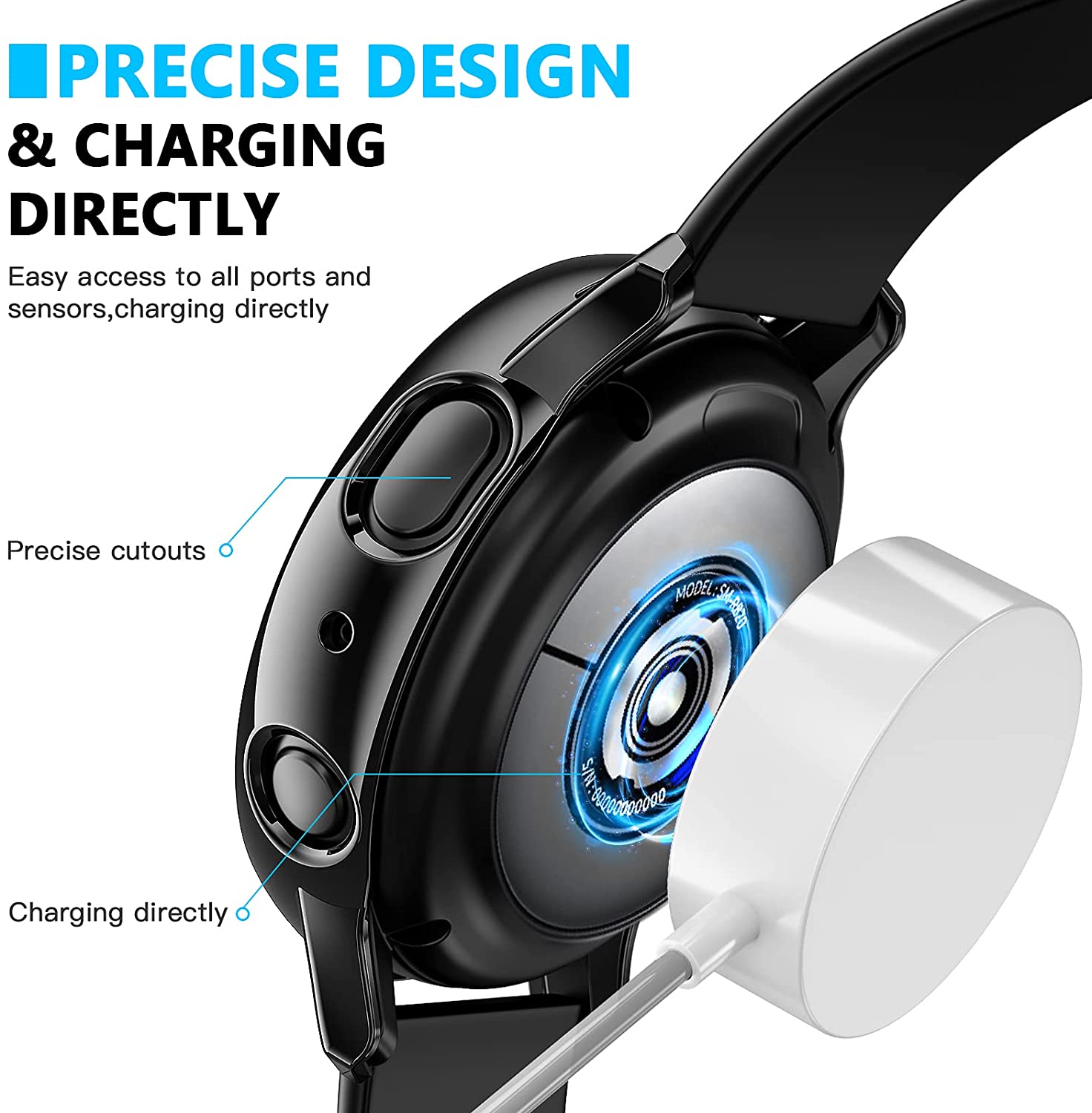 Coque rigide en PC robuste et protecteur d'écran pour Samsung Galaxy Active Watch 2