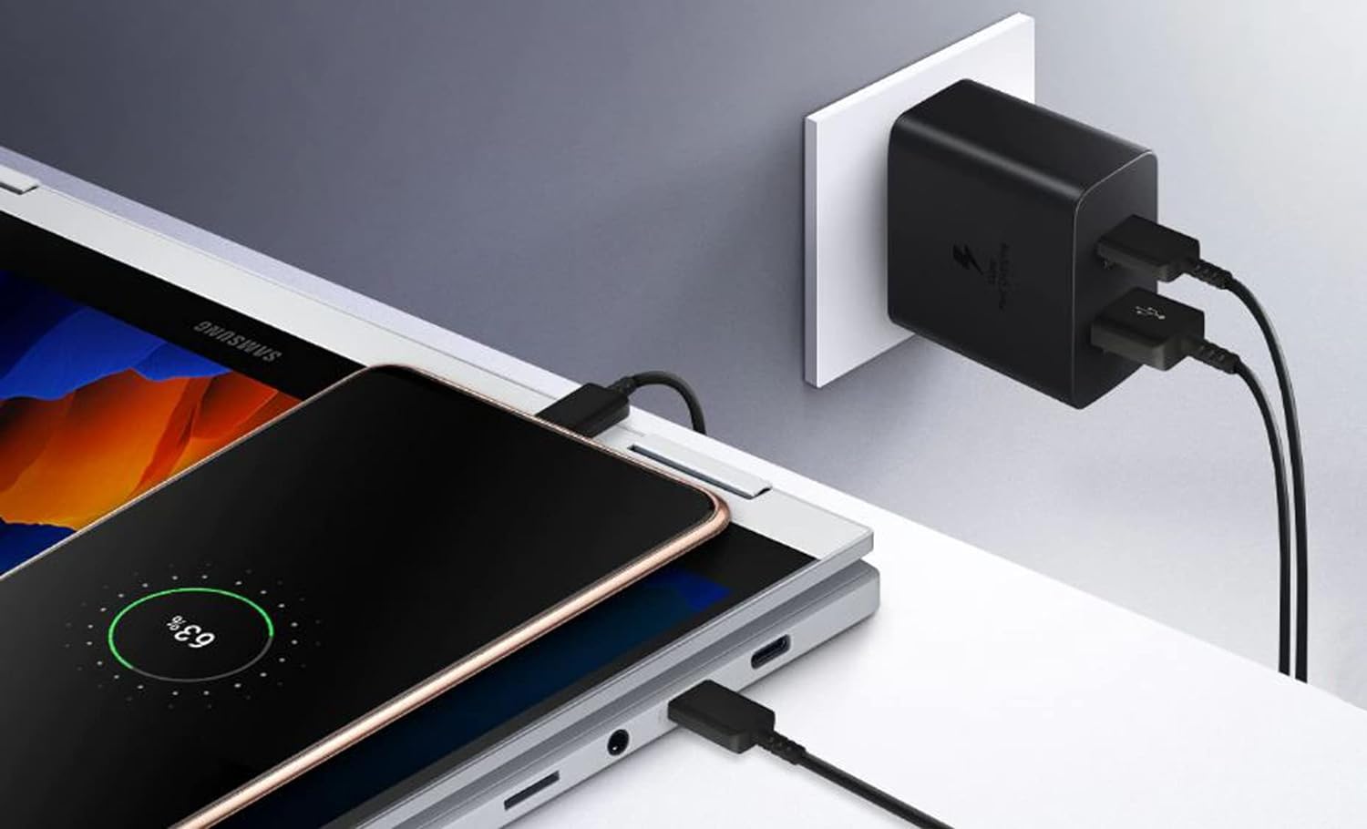 Adaptateur de voyage de chargeur de prise murale d'alimentation de charge rapide USB-C à double Ports 35W