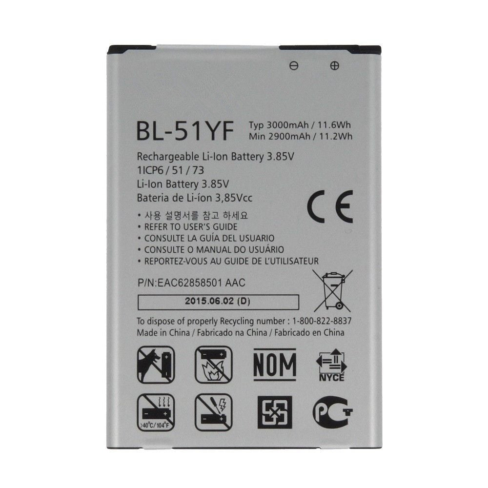 Batterie de remplacement pour LG Optimus G4 / G Stylo (H810 LS991 VS986), BL-51YF