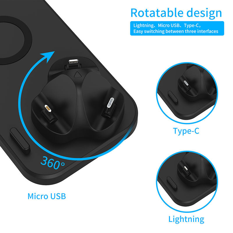 Station de support de chargeur sans fil 6 en 1
