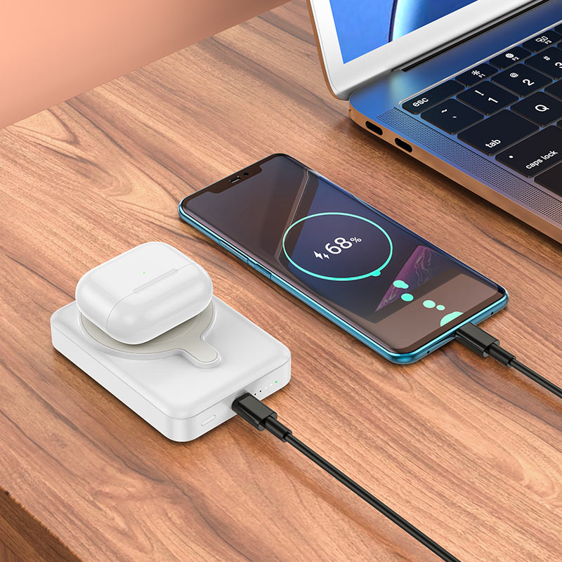 (10000mAh) Chargeur sans fil magnétique MagSafe Banque d'alimentation portable pour iPhone AirPods Apple Watch