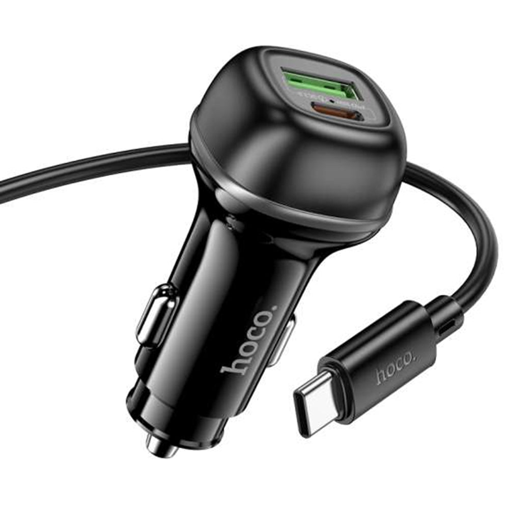 Chargeur de voiture rapide (48 W) avec deux ports USB et câble USB-C/Lightning