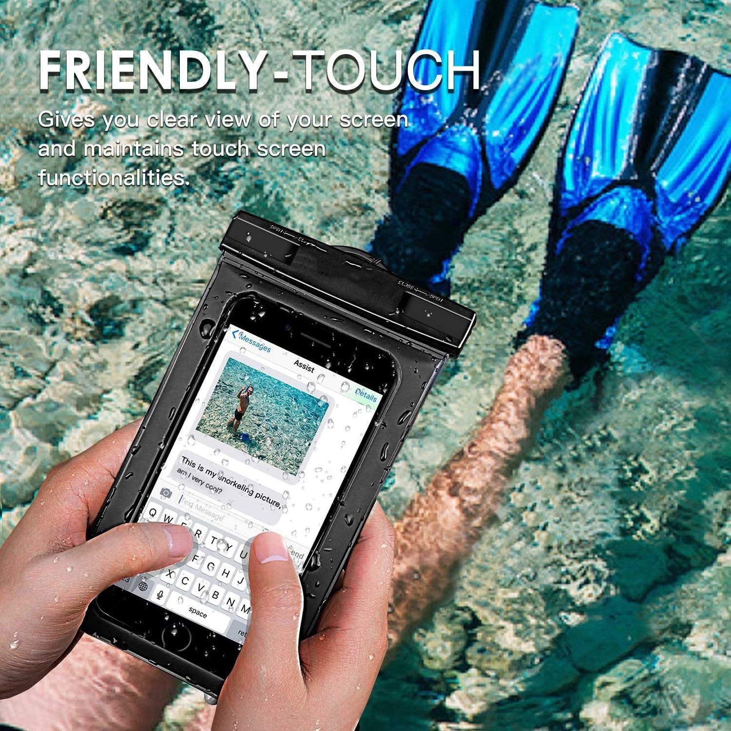 Housse de protection étanche pour sac sec de natation sous-marine pour téléphone de 4,7 à 6,5 pouces