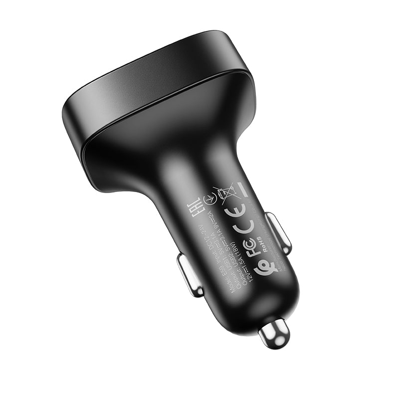 (18 W) Adaptateur de chargeur de voiture à charge rapide à deux ports USB-A Transmetteur radio FM Bluetooth