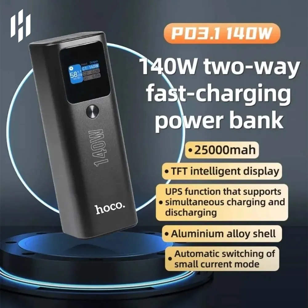 (25 000 mAh) Chargeur de batterie externe USB-C 140 W Banque d'alimentation portable
