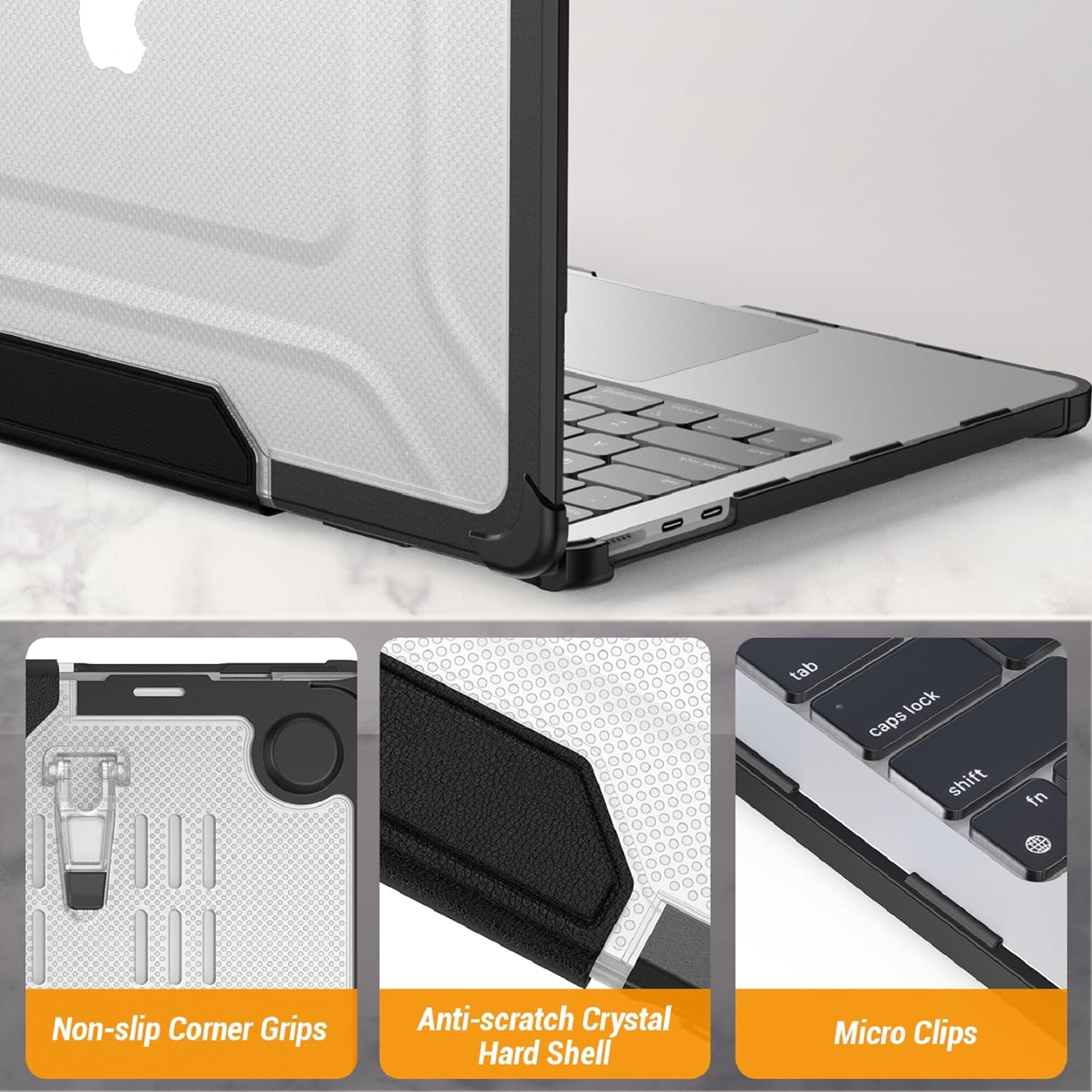 Coque rigide Smart Cover avec béquille pliable pour Apple MacBook Air 13,6