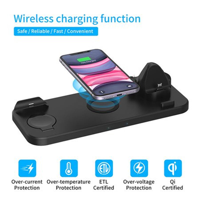 Station de support de chargeur sans fil 6 en 1