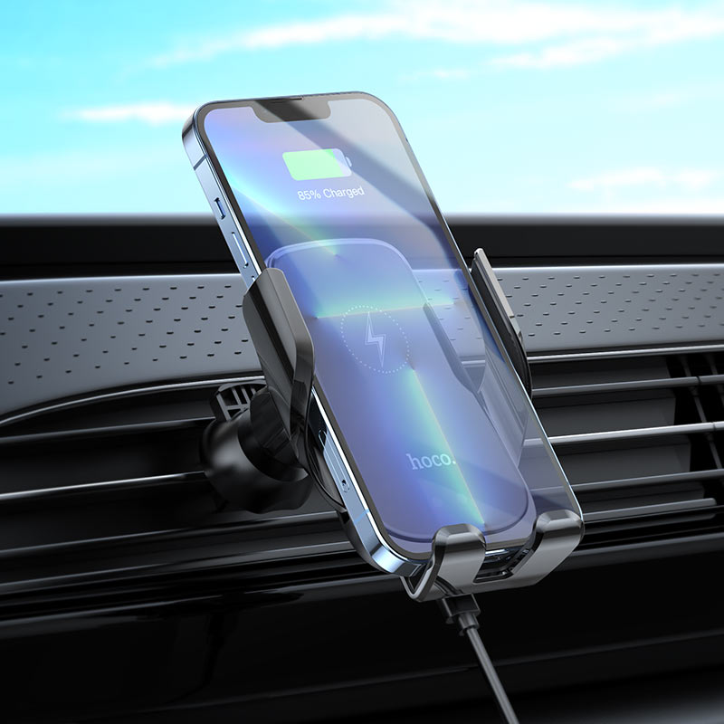 Support de téléphone portable de voiture de chargeur sans fil de bâti de sortie d'évent