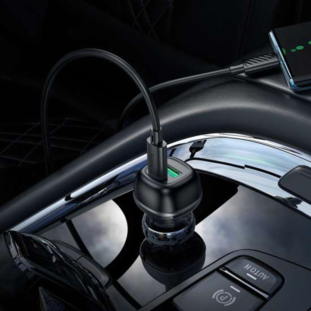Chargeur de voiture rapide (48 W) avec deux ports USB et câble USB-C/Lightning
