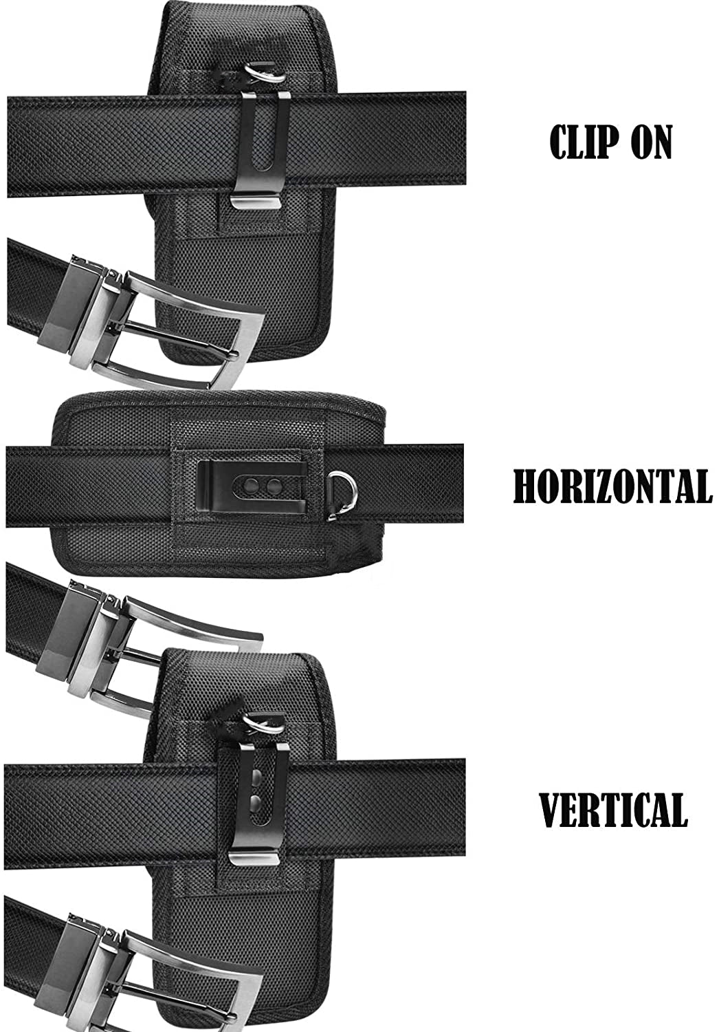 Étui de ceinture en nylon pour téléphone avec clip en métal