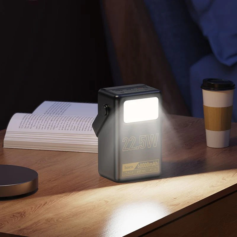 (60000mAh) PD 65W USB-C LED lampe de poche forte batterie chargeur batterie externe portable