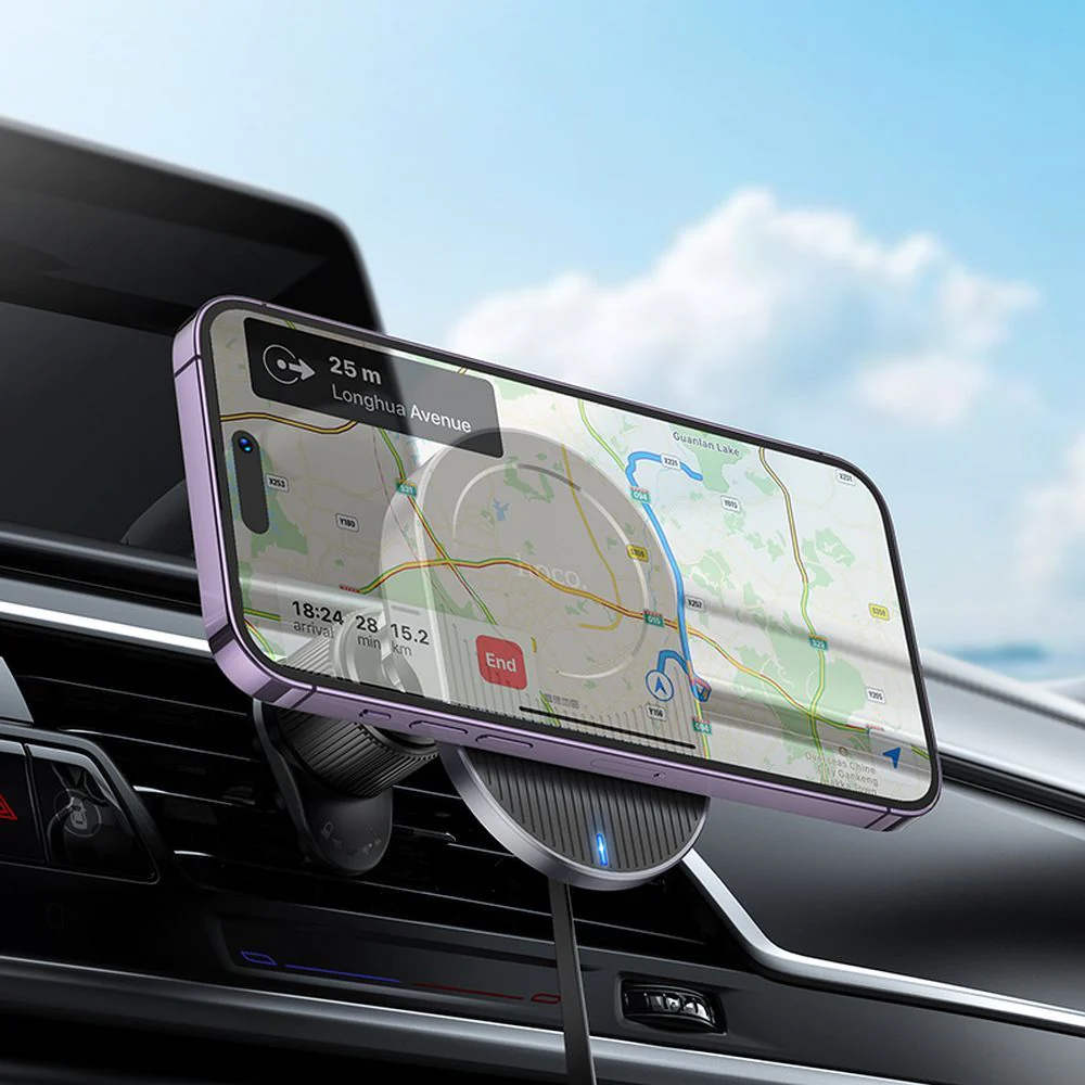 Support magnétique pour téléphone portable de voiture, chargeur sans fil magnétique Magsafe, support de sortie d'aération