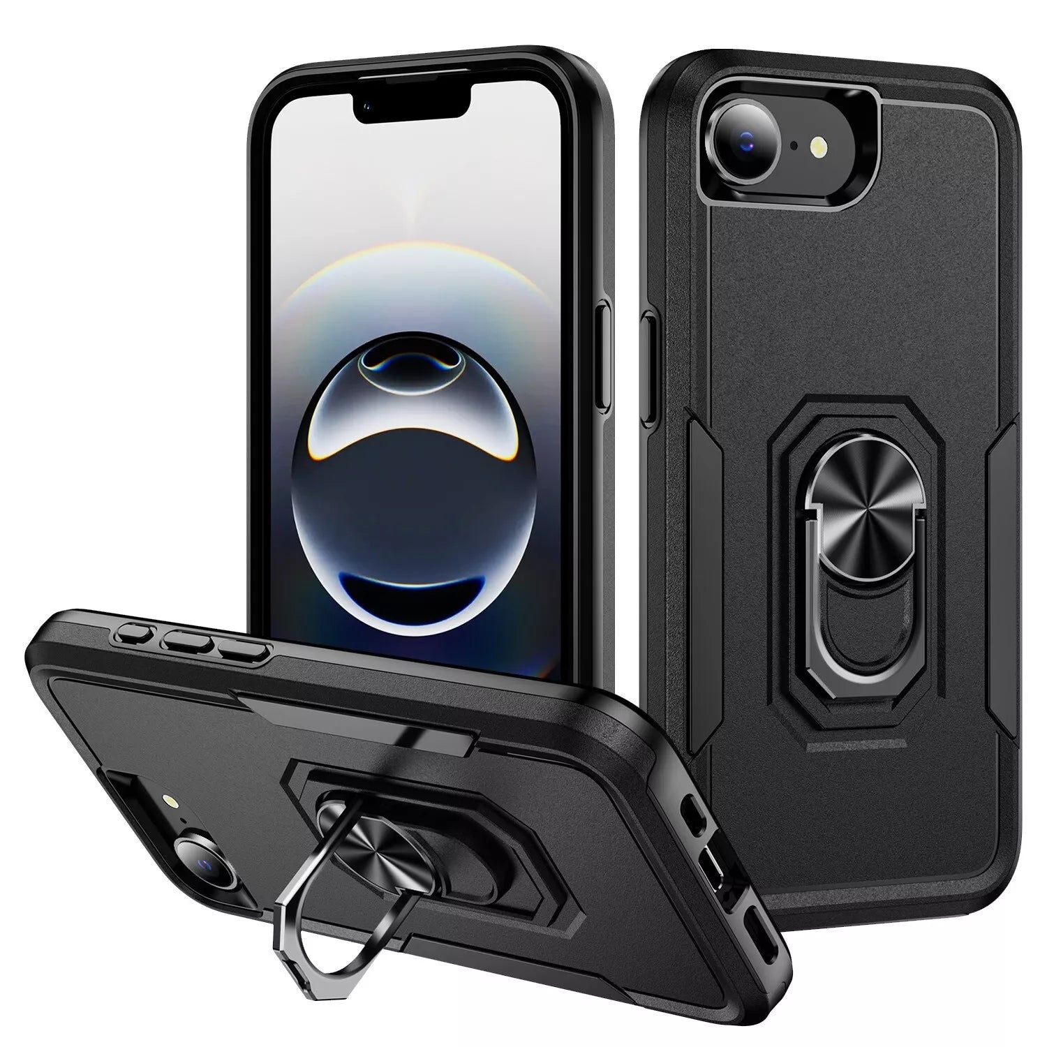 Coque robuste avec anneau pour iPhone 16e