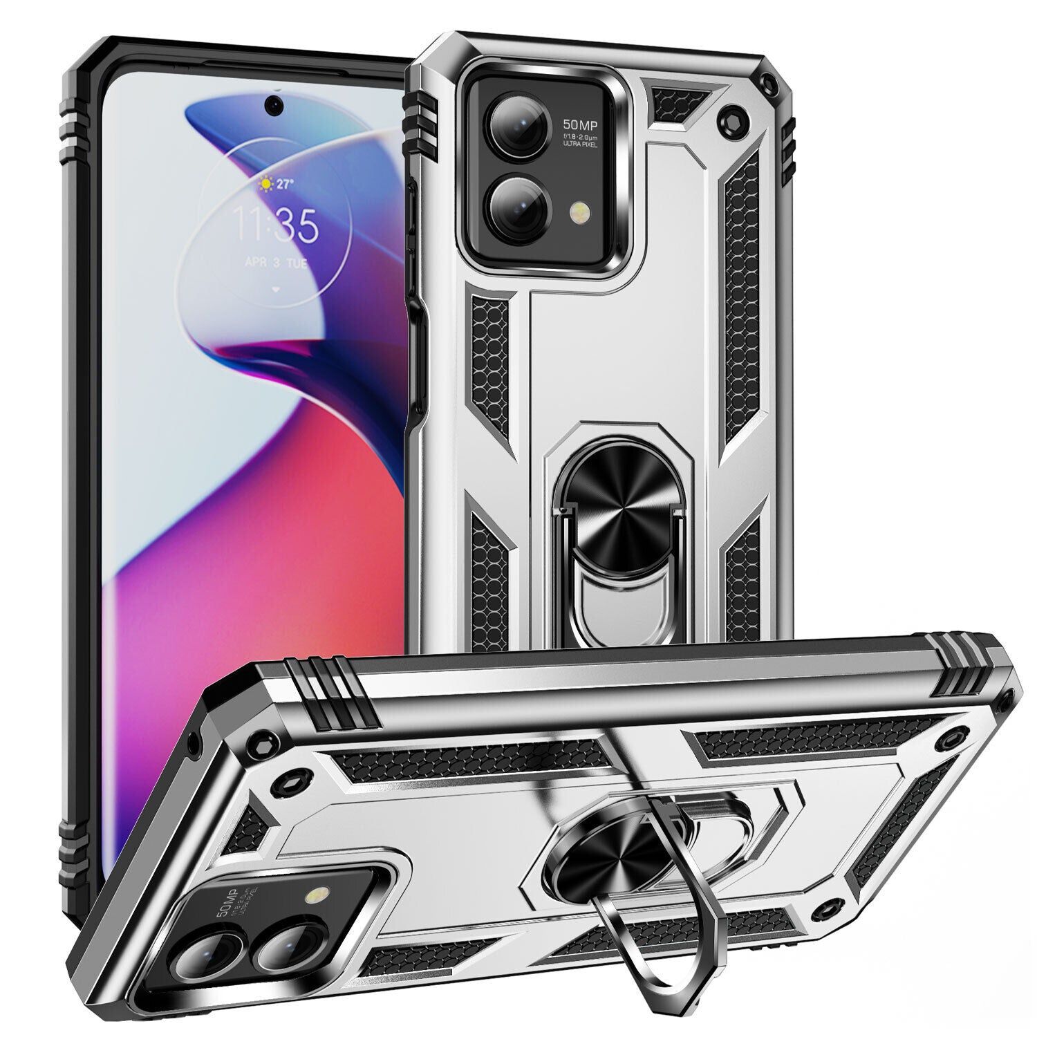Coque hybride avec anneau pour Motorola Moto G Stylus 5G (2024)