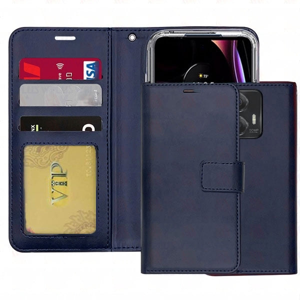 Étui portefeuille en cuir pour Motorola Moto Edge (2024)