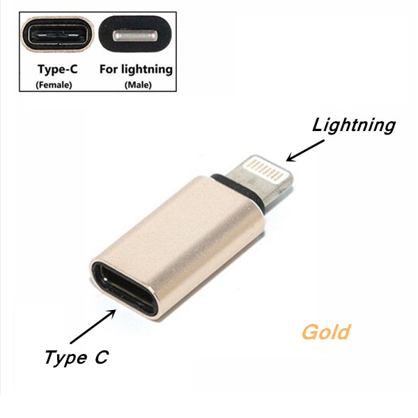 (Paquet de 2) connecteur adaptateur USB-C femelle vers Lightning mâle