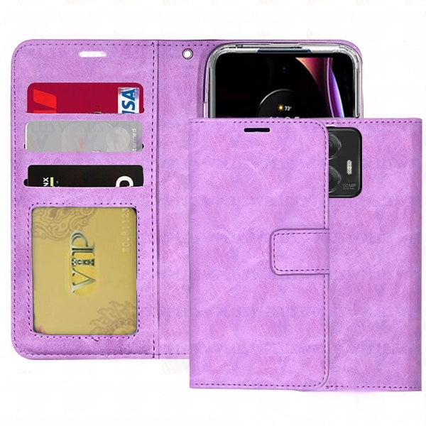 Étui portefeuille en cuir pour Motorola Moto Edge (2024)
